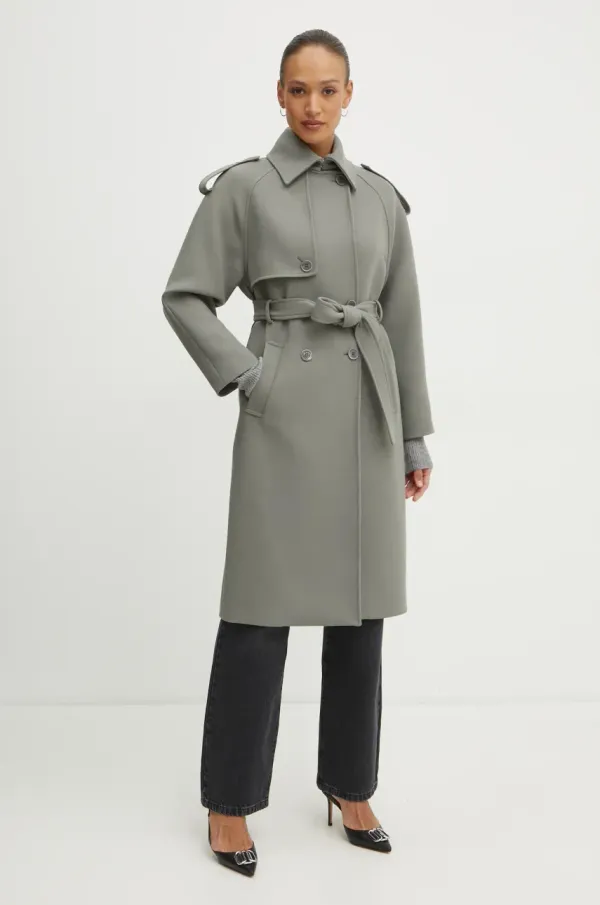 Patrizia Pepe Plašč Patrizia Pepe ženski, siva barva, 8O0169 A5J1