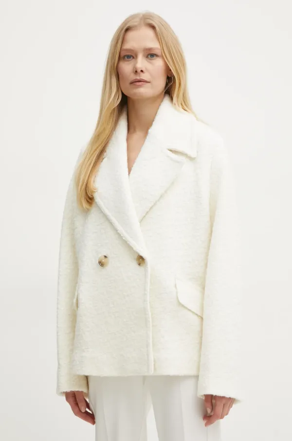 BOSS Orange Plašč s primesjo volne Boss Orange bež barva, 50534895