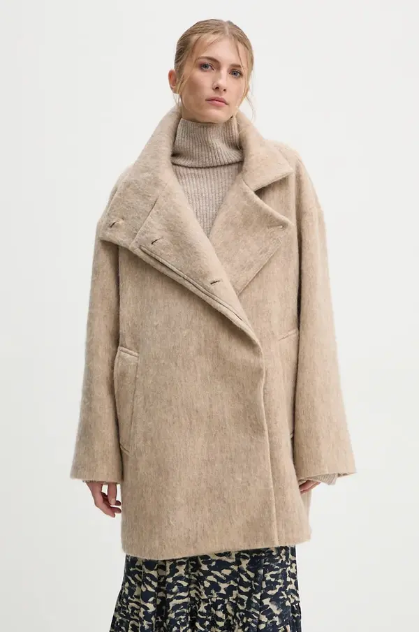 Day Birger et Mikkelsen Plašč s primesjo volne Day Birger et Mikkelsen Keaton - Fluffy Wool Blend