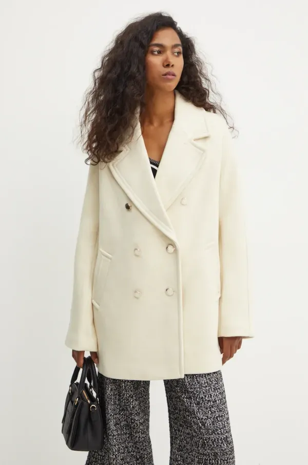 Morgan Plašč s primesjo volne Morgan GAM bež barva, GAM