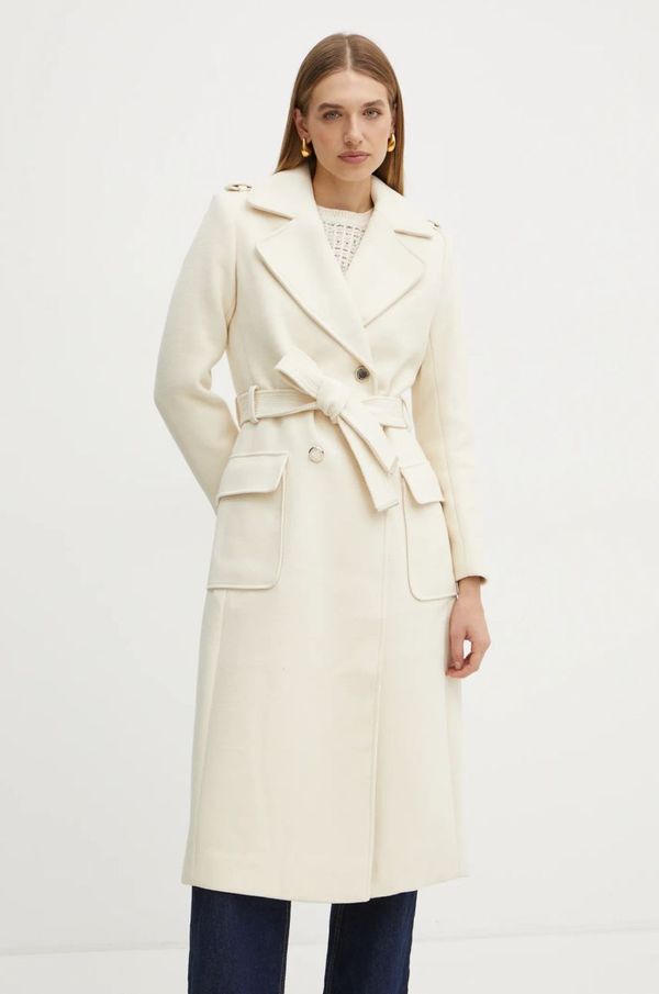 Morgan Plašč s primesjo volne Morgan GANASH bež barva, GANASH