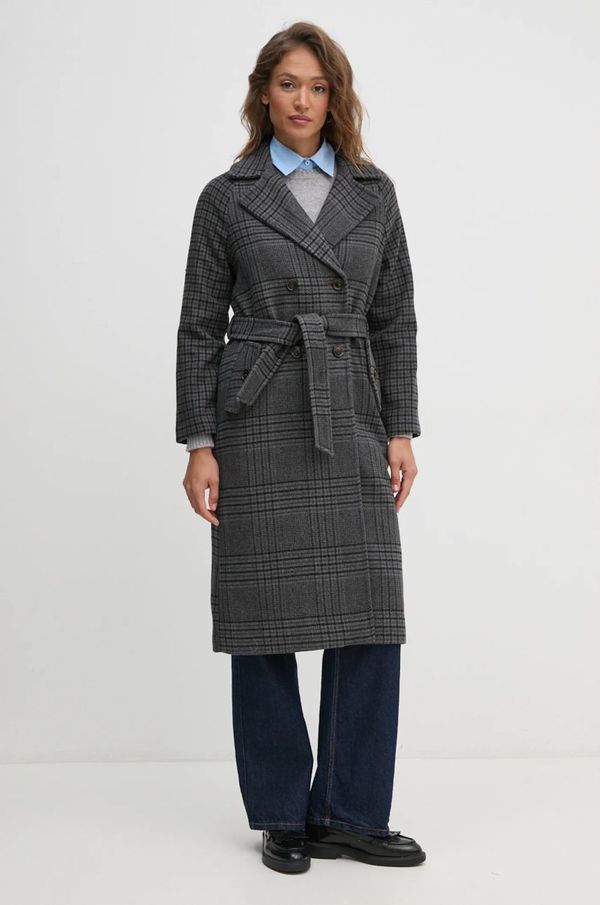 United Colors of Benetton Plašč s primesjo volne United Colors of Benetton siva barva, 24H8DN06U