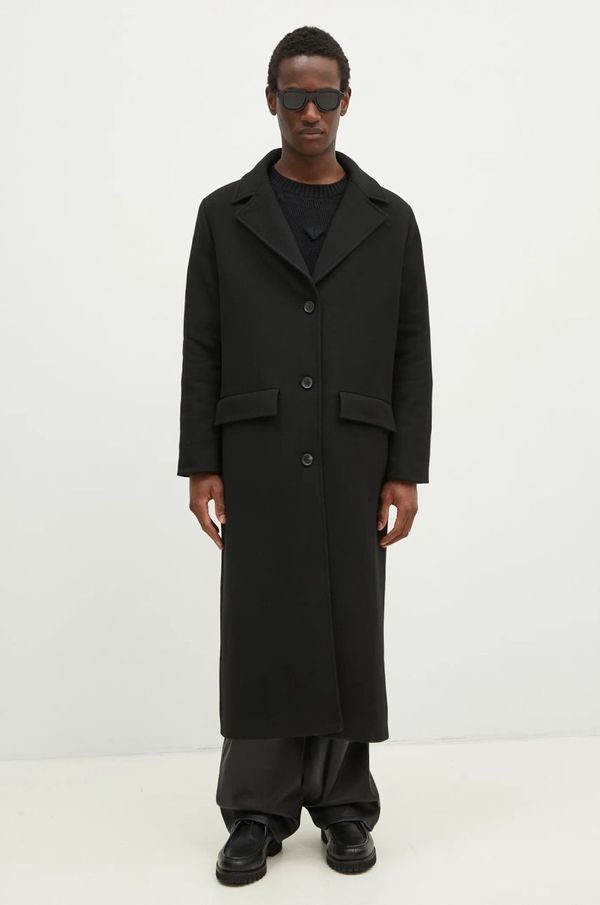 Won Hundred Plašč s primesjo volne Won Hundred moški, črna barva, 3658-14272