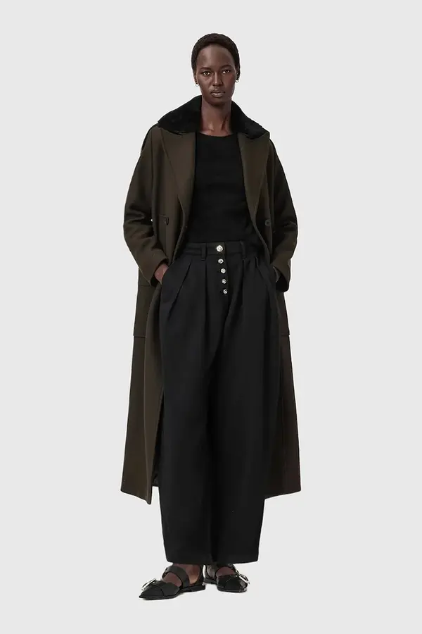 AllSaints Plašč z dodatkom volne AllSaints
