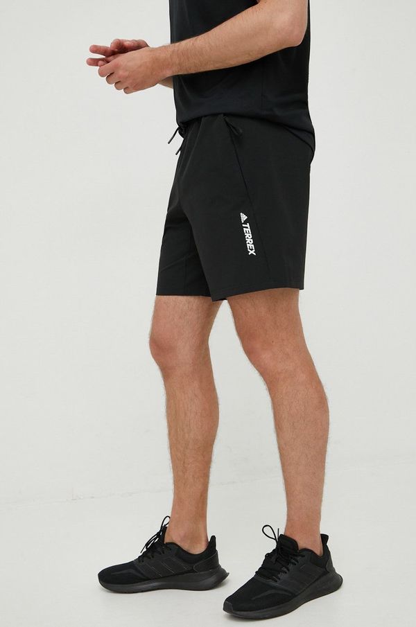 adidas TERREX Pohodne kratke hlače adidas TERREX Liteflex moške, črna barva