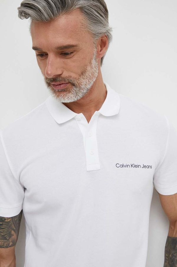 Calvin Klein Jeans Polo Calvin Klein Jeans moški, bež barva