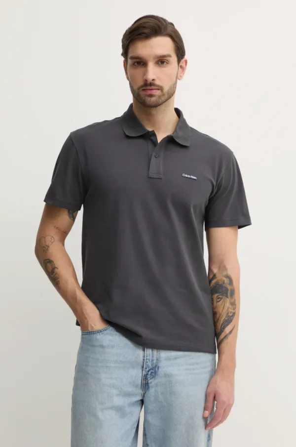 Calvin Klein Jeans Polo Calvin Klein Jeans moški, siva barva, J30J327534