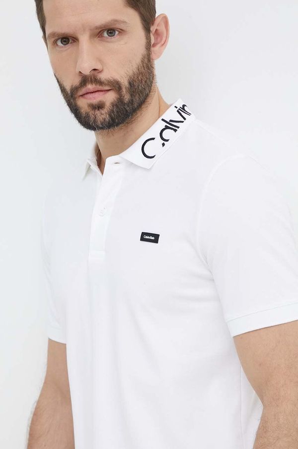 Calvin Klein Polo Calvin Klein moški, bela barva, K10K112467