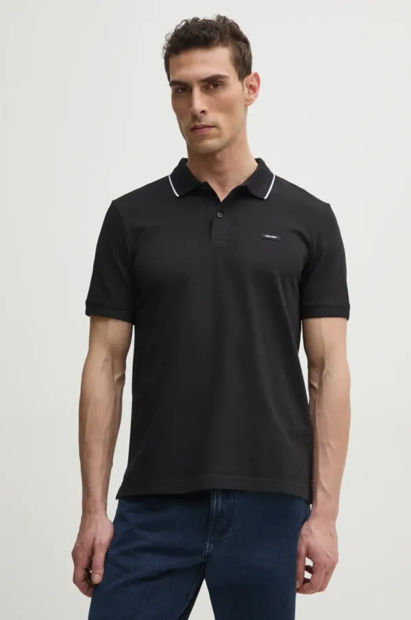 Calvin Klein Polo Calvin Klein moški, črna barva, K10K114141