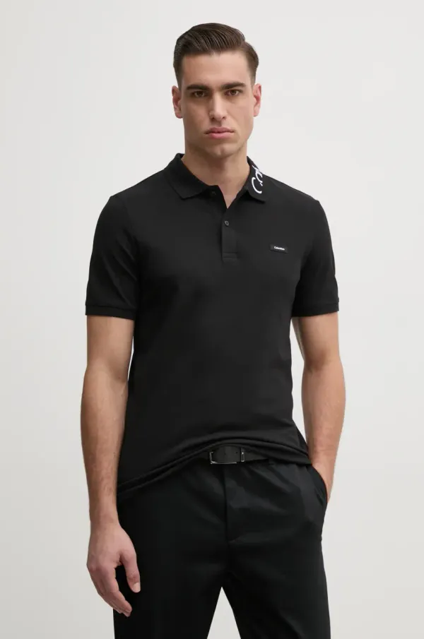 Calvin Klein Polo Calvin Klein moški, črna barva, K10K114474