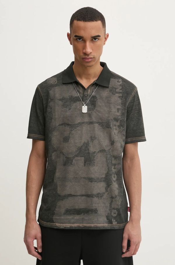 Diesel Polo Diesel T-REJUST-NC POLO SHIRT moški, siva barva, A16167.0EGBJ