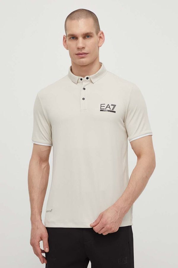 EA7 Emporio Armani Polo EA7 Emporio Armani moški, bež barva