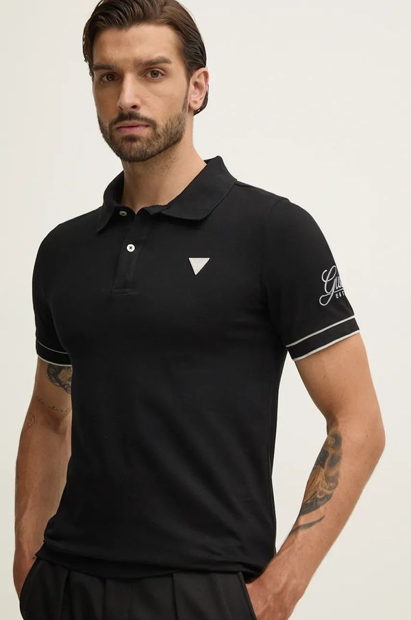 Guess Polo Guess LYLE moški, črna barva, M4BP60.K7O64