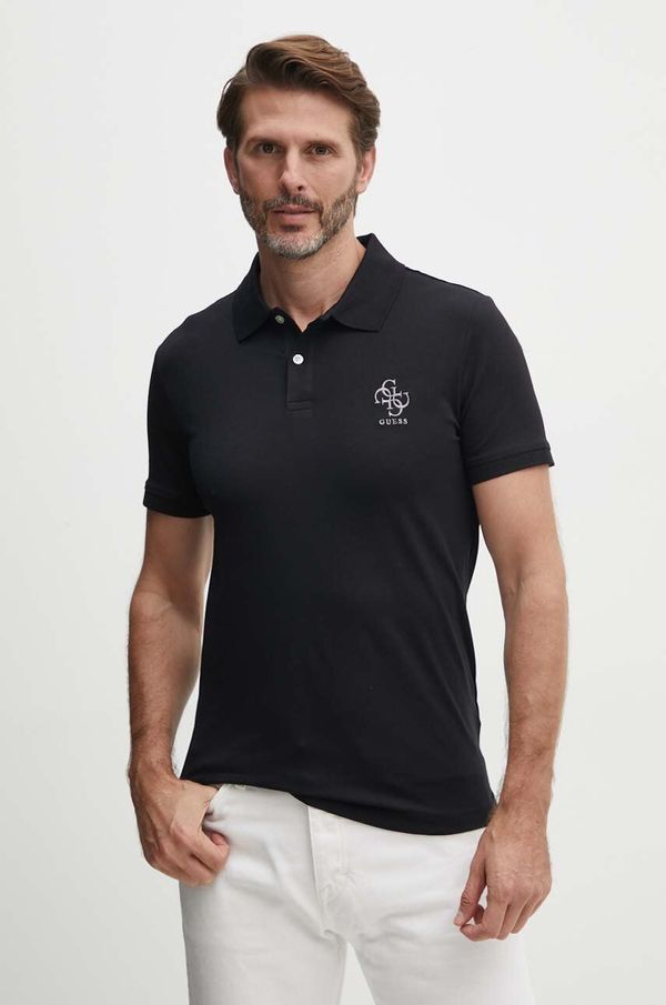 Guess Polo Guess NOLAN moški, črna barva, M4YP66 J1314