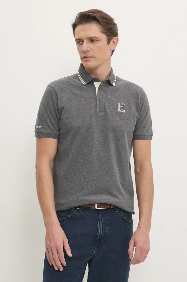 Hackett London Polo Hackett London moški, siva barva, HM563381