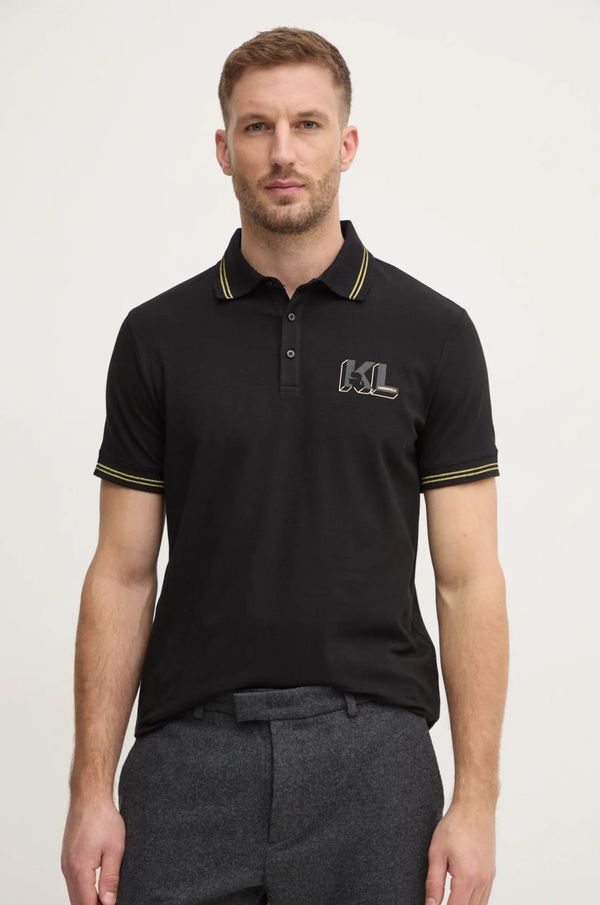 Karl Lagerfeld Polo Karl Lagerfeld moški, črna barva, 745462.551235