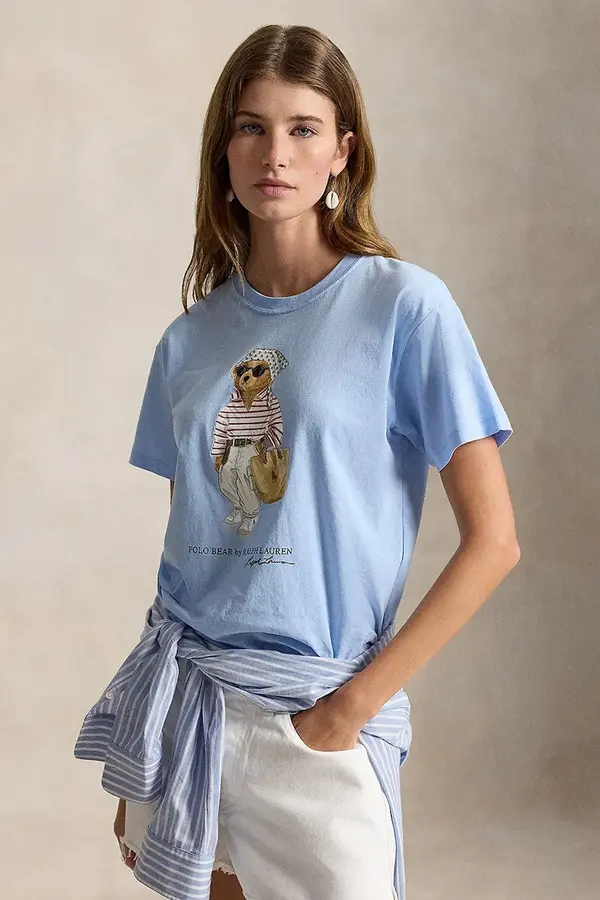 Polo Ralph Lauren Polo Ralph Lauren osnovna kratka majica ženska bombažna VNTG CTN JSY-KNT-T-SHIRT