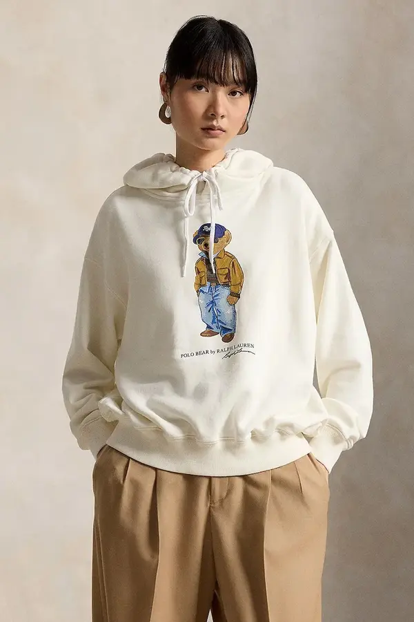Polo Ralph Lauren Polo Ralph Lauren pulover s kapuco ženski z bombažem