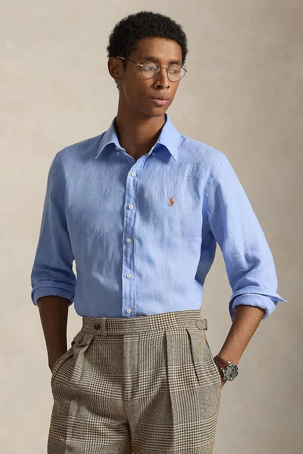 Polo Ralph Lauren Polo Ralph Lauren srajca moška lanena Long Sleeve Sport Shirt