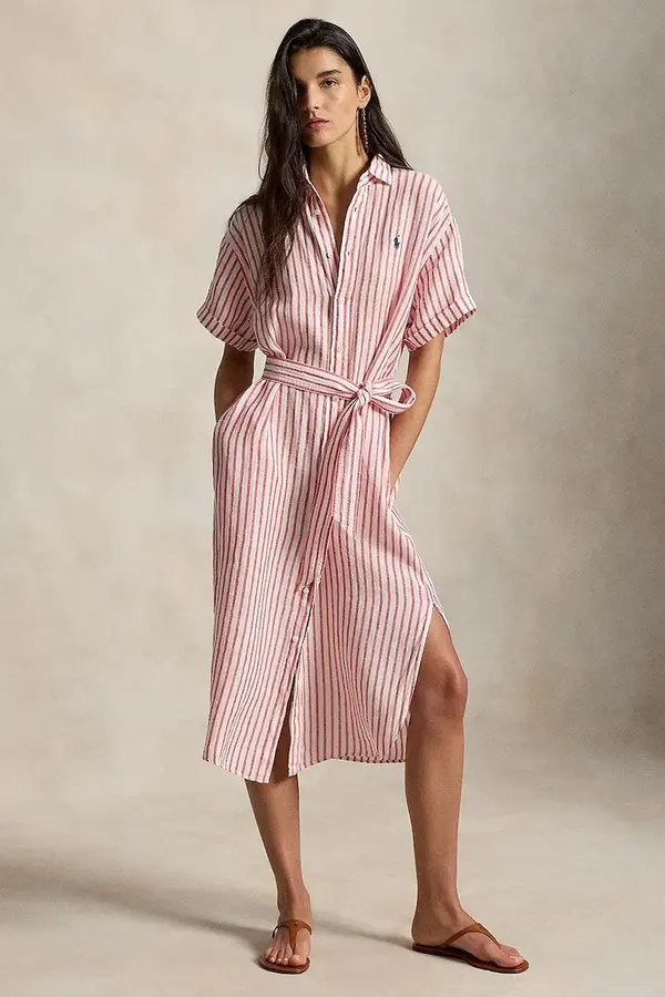 Polo Ralph Lauren Polo Ralph Lauren srajčna obleka lanena