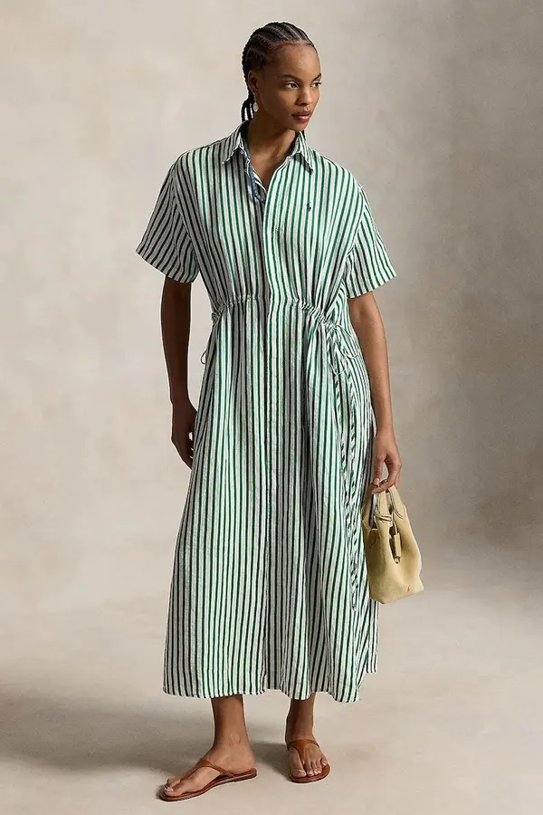 Polo Ralph Lauren Polo Ralph Lauren srajčna obleka z lanom