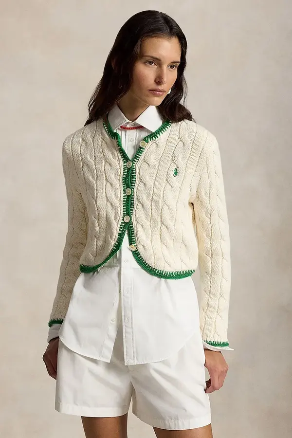 Polo Ralph Lauren Polo Ralph Lauren ženski bombažen kardigan COTTON-SWEATER-CARDIGAN