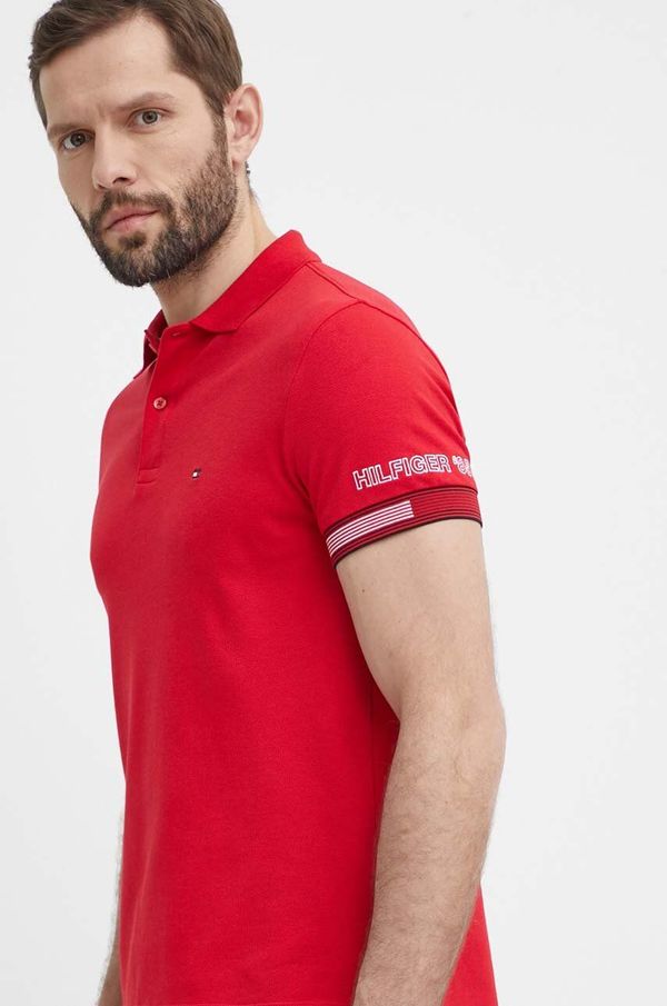 Tommy Hilfiger Polo Tommy Hilfiger moški, rdeča barva, MW0MW34780