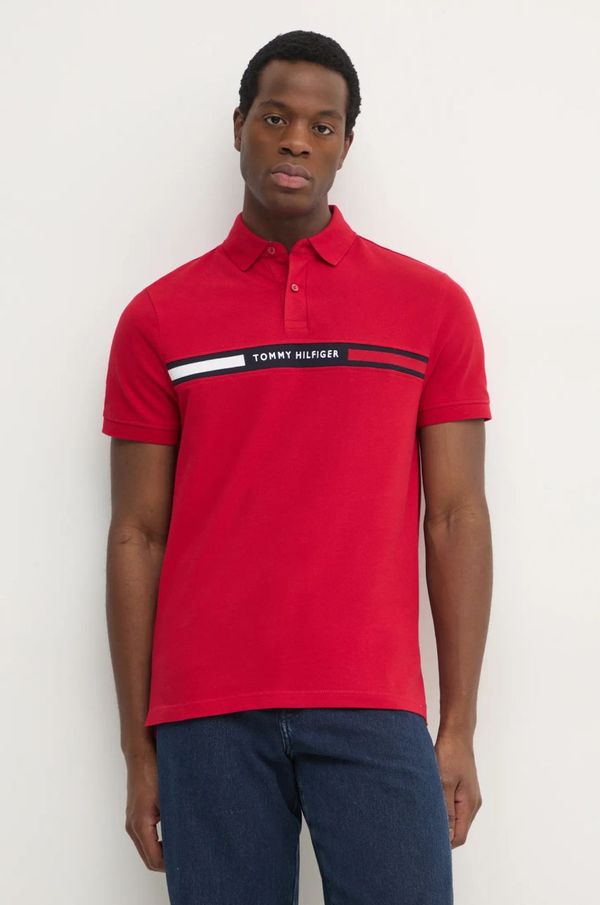 Tommy Hilfiger Polo Tommy Hilfiger moški, rdeča barva, MW0MW38130