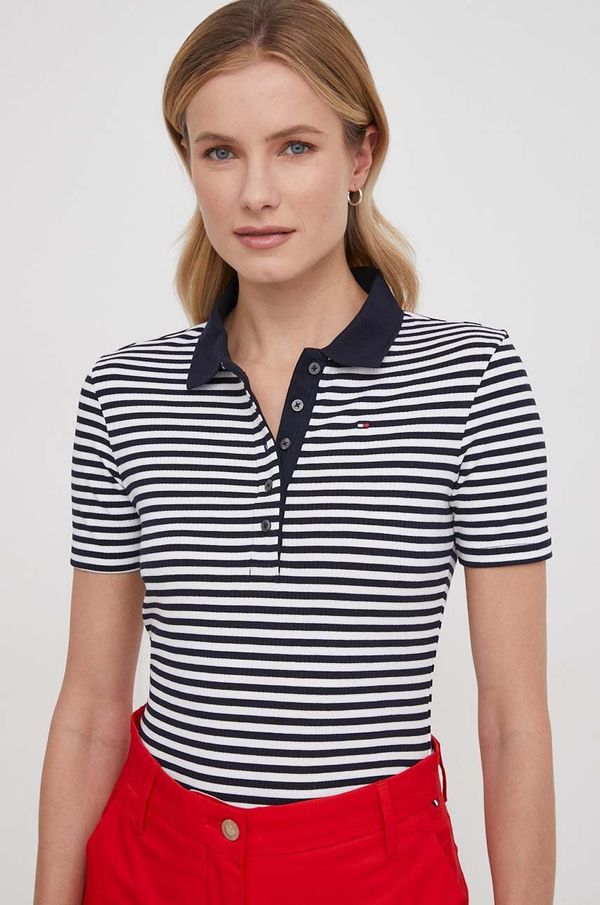 Tommy Hilfiger Polo Tommy Hilfiger ženski, mornarsko modra barva