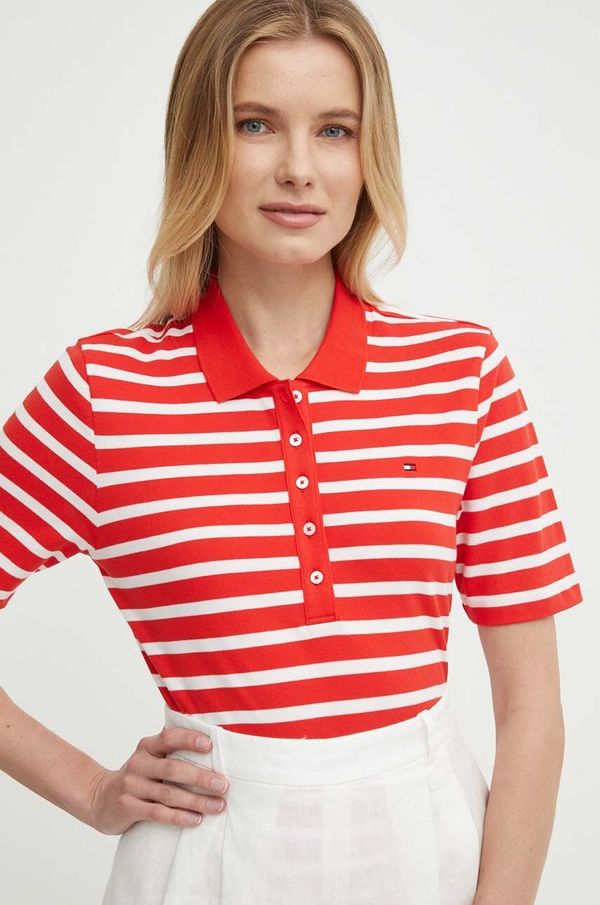 Tommy Hilfiger Polo Tommy Hilfiger ženski, rdeča barva