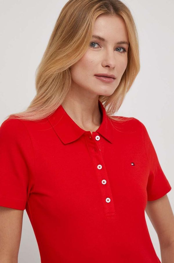 Tommy Hilfiger Polo Tommy Hilfiger ženski, rdeča barva