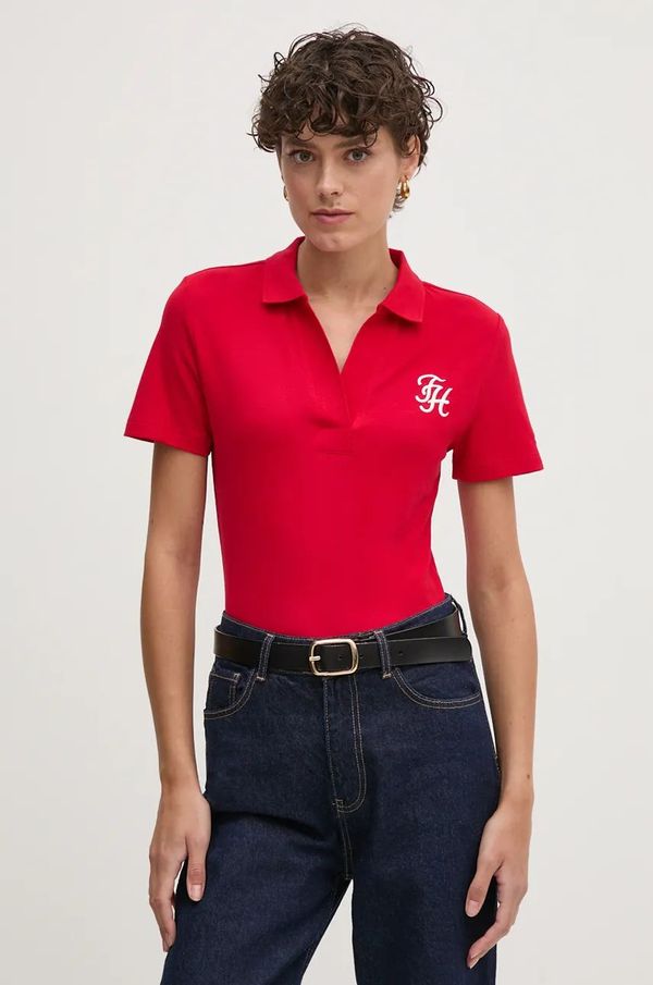 Tommy Hilfiger Polo Tommy Hilfiger ženski, rdeča barva, WW0WW42607