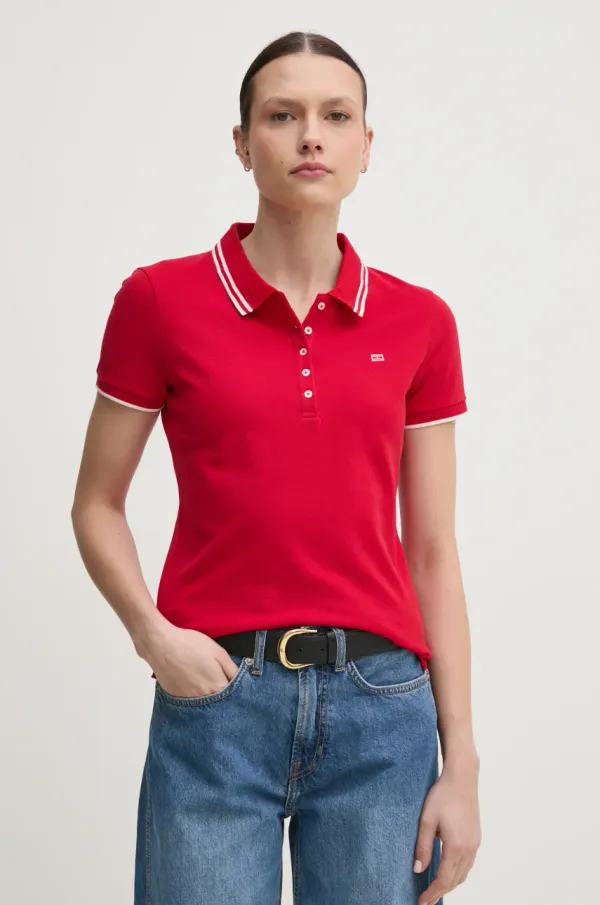 Tommy Hilfiger Polo Tommy Hilfiger ženski, rdeča barva, WW0WW44517