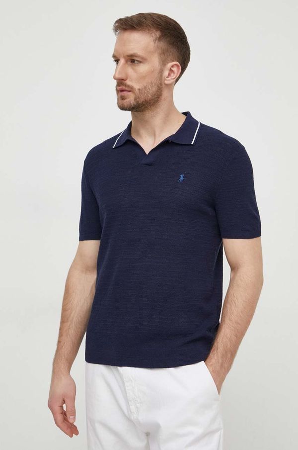 Polo Ralph Lauren Polo z mešanico lana Polo Ralph Lauren mornarsko modra barva