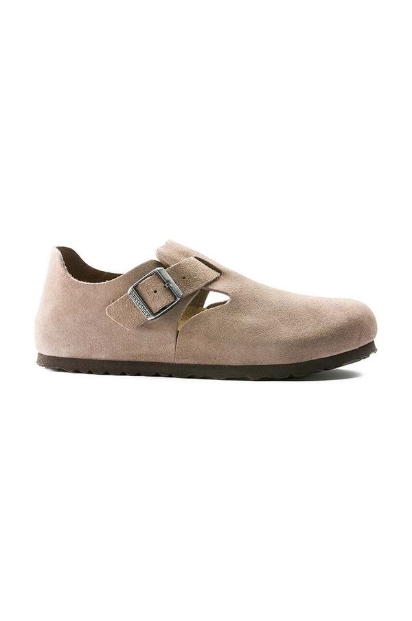 Birkenstock Polškornji iz semiša Birkenstock London bež barva, 1010504