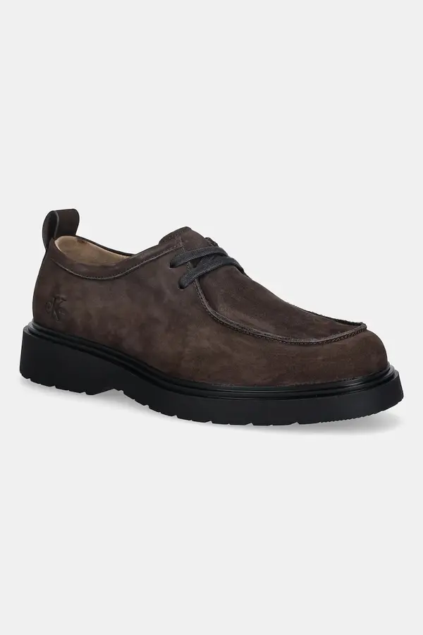 Calvin Klein Polškornji iz semiša Calvin Klein COMBAT APRON LACEUP NU