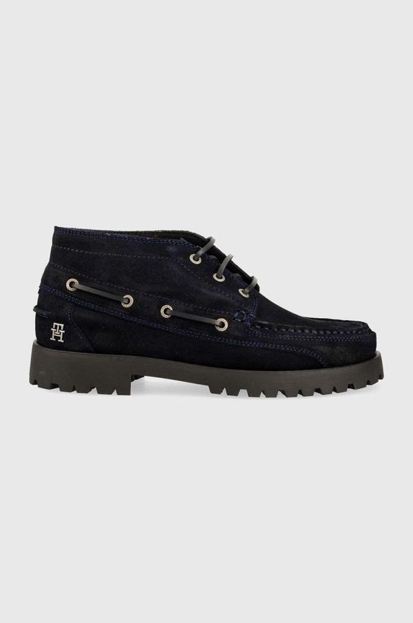 Tommy Hilfiger Polškornji iz semiša Tommy Hilfiger TH BOAT BOOT CLASSIC moški, mornarsko modra barva, FM0FM04684