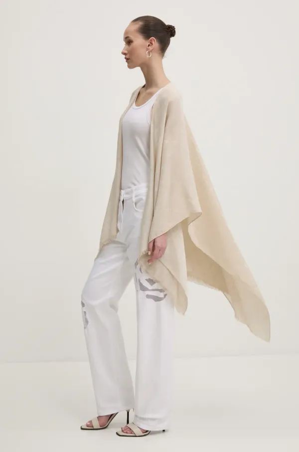 Blugirl Blumarine Pončo Blugirl Blumarine bež barva, PA5029.T0300