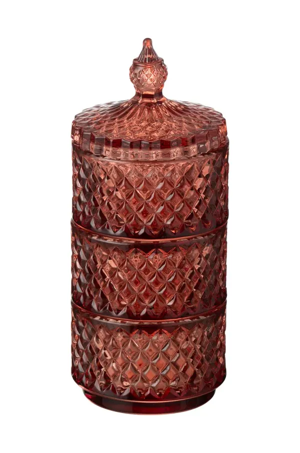 J-Line Posoda s pokrovom J-Line 8,5 x 8,5 x 20 cm oranžna barva