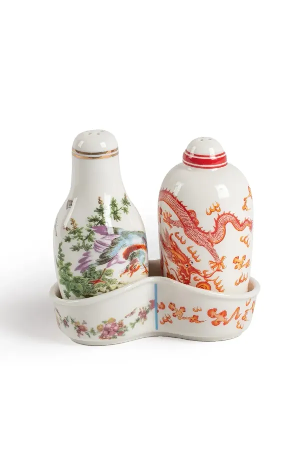 Seletti Posodice za sol in poper s podstavkom Seletti Thea