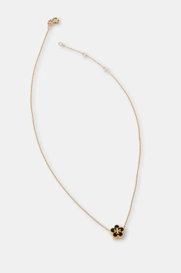 Tory Burch Pozlačena ogrlica Tory Burch Kira Enamel Flower 147287-720