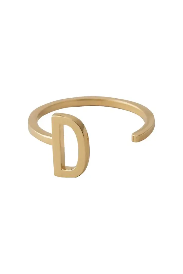 Design Letters Pozlačeni srebrni prstan Design Letters