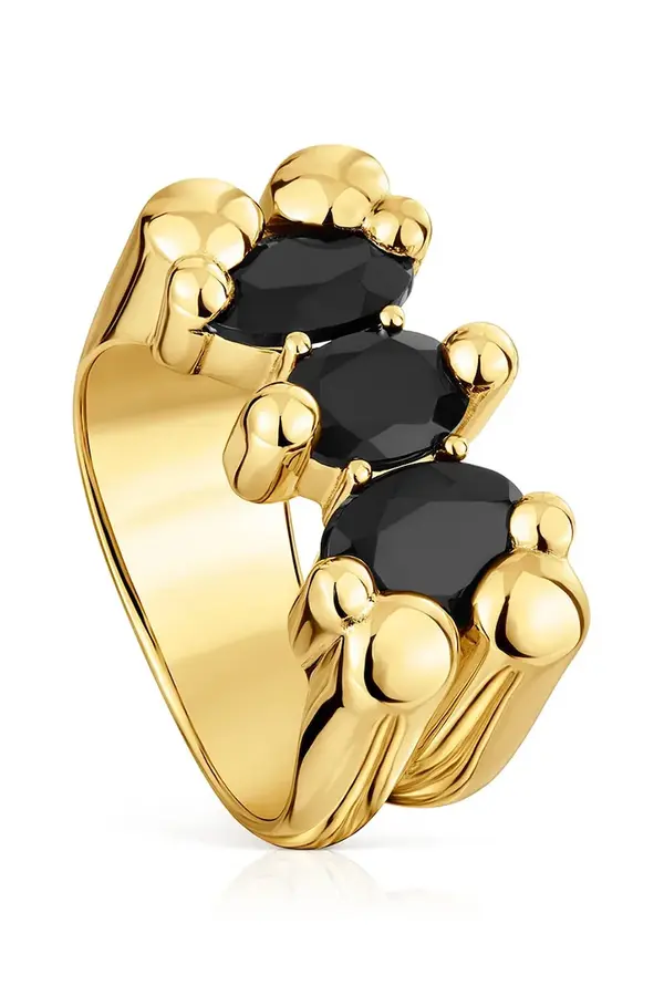 Tous Pozlačeni srebrni prstan Tous 12 Bold Bear Gem