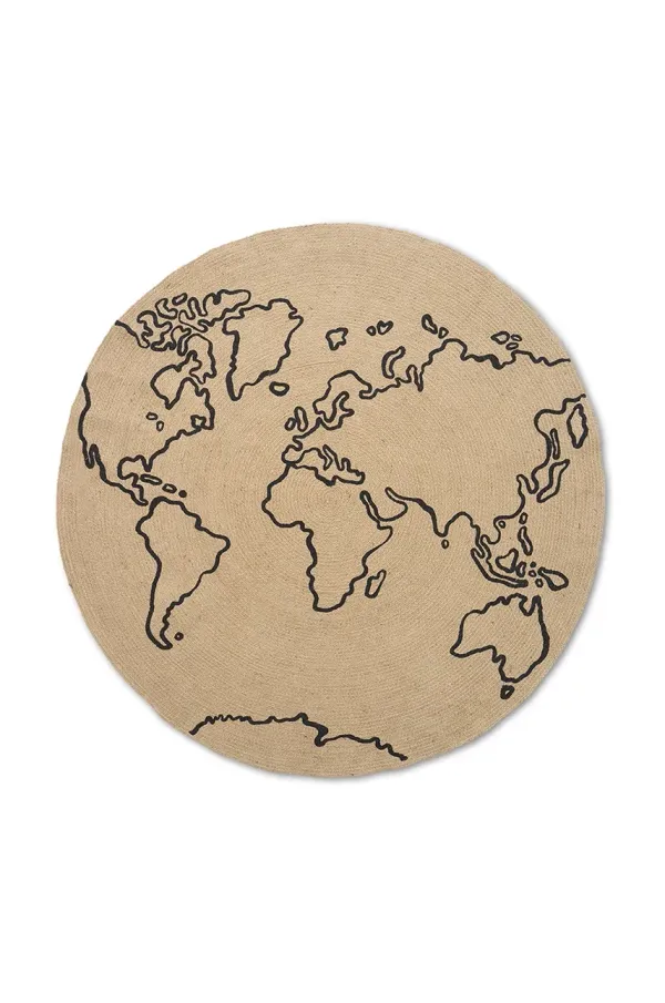 ferm LIVING Preproga ferm LIVING World L bež barva