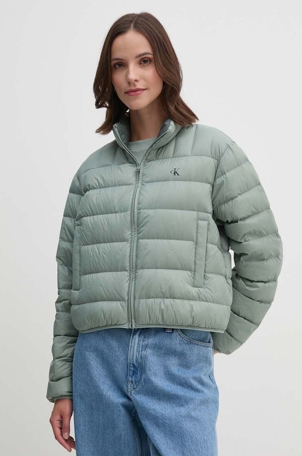 Calvin Klein Jeans Puhovka Calvin Klein Jeans ženska, zelena barva