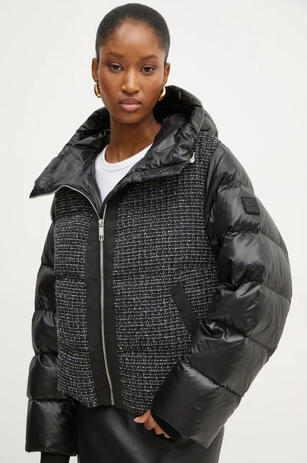 BOSS Puhovka s primesjo volne BOSS črna barva, 50524492