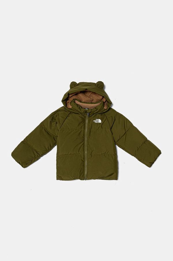 The North Face Puhovka za dojenčke The North Face BABNORTH DOWN FLEECE LINED JACKET zelena barva, NF0A88W2PIB1