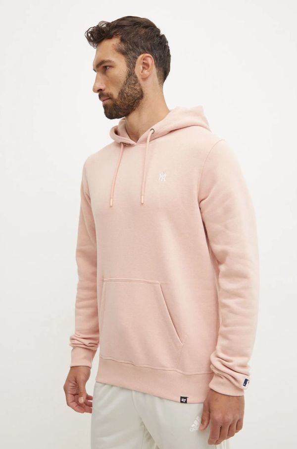 47 brand Pulover 47 brand MLB New York Yankees moški, roza barva, s kapuco, BB017PEMBRB627226DV