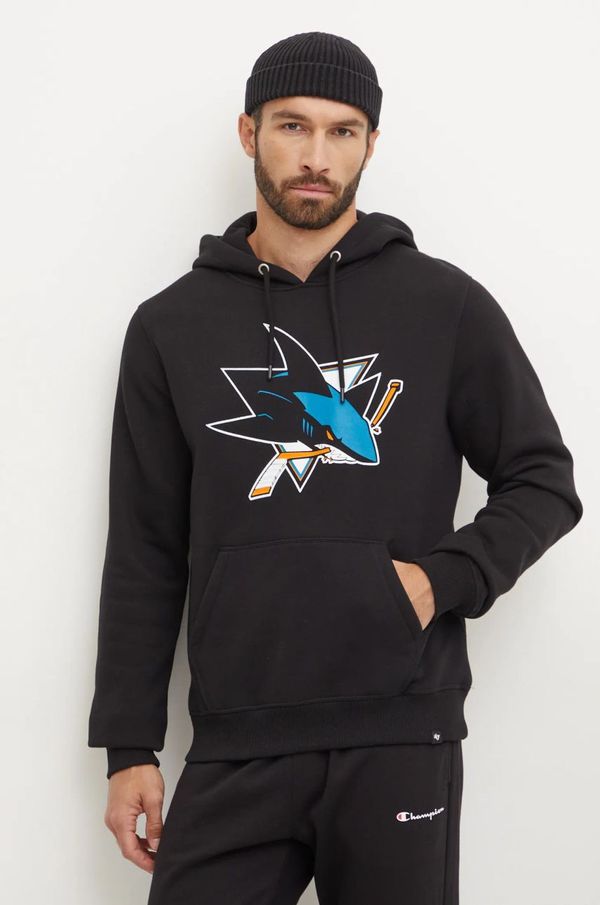 47 brand Pulover 47 brand NHL San Jose Sharks moški, črna barva, s kapuco, HH022PEMIBR546611JK