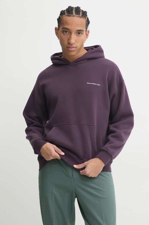Abercrombie & Fitch Pulover Abercrombie & Fitch moški, vijolična barva, s kapuco, KI122-4366